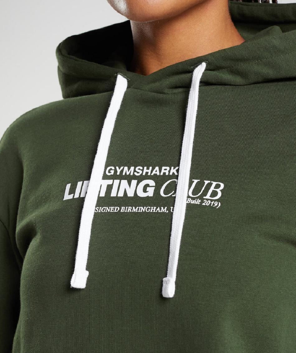 Bluzy Z Kapturem Damskie Gymshark Social Club Oversized Oliwkowe | PL 2721ZUT